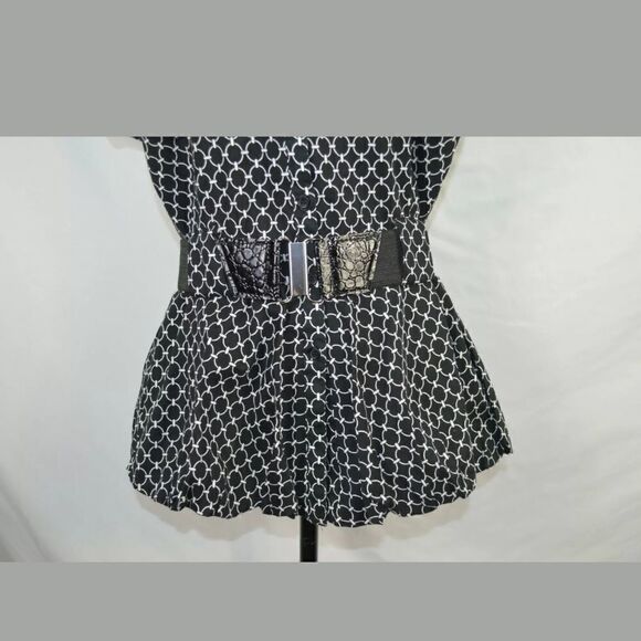 Giorgio Sant' Angelo women's black belted blouse g - Picture 3 of 8